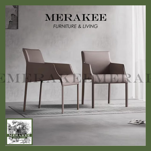 MERAKEE Dining Chair Saddle Leather Dining Room Furniture XY988