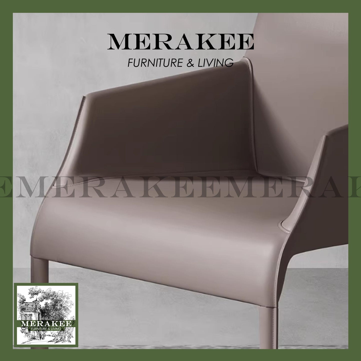 MERAKEE Dining Chair Saddle Leather Dining Room Furniture XY988