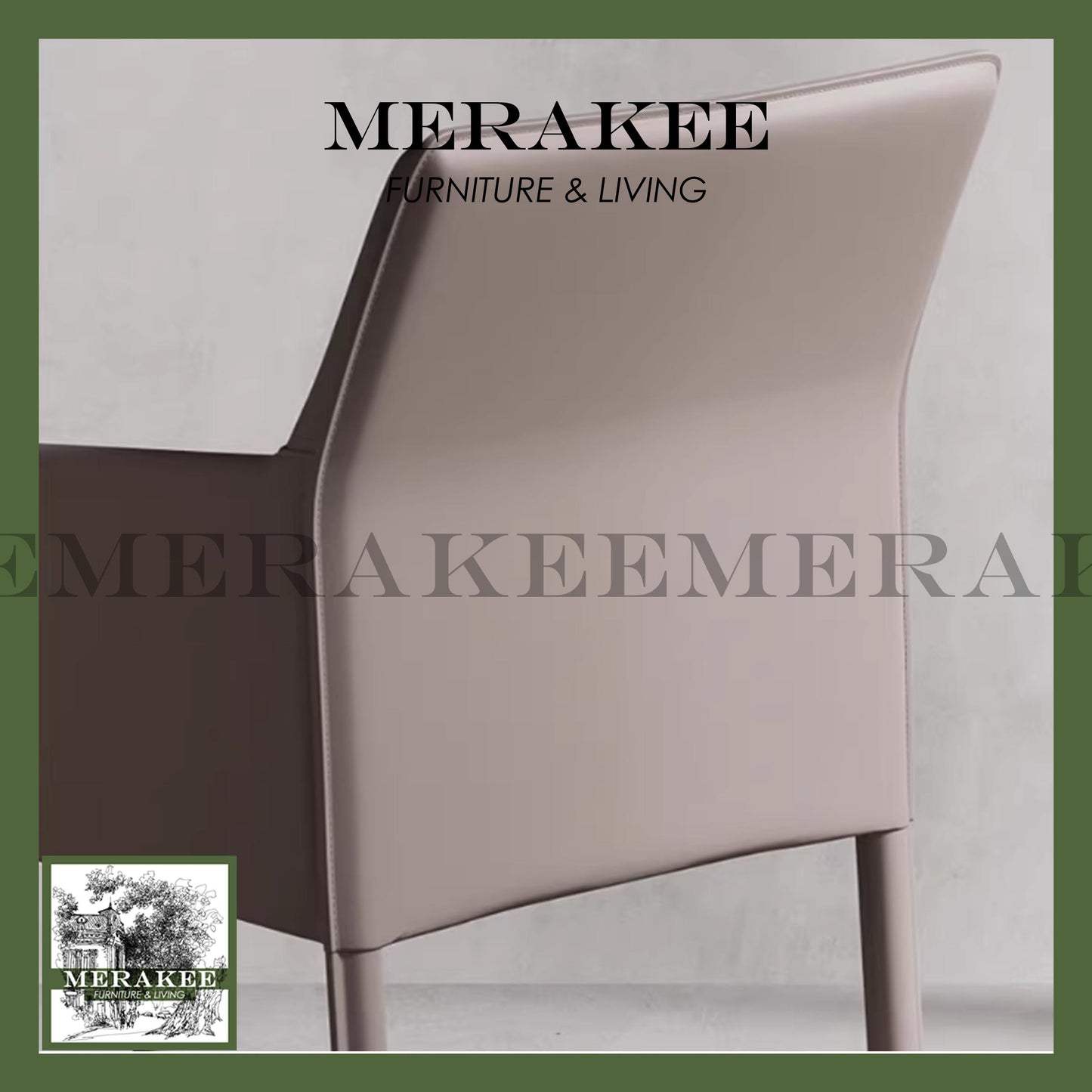 MERAKEE Dining Chair Saddle Leather Dining Room Furniture XY988