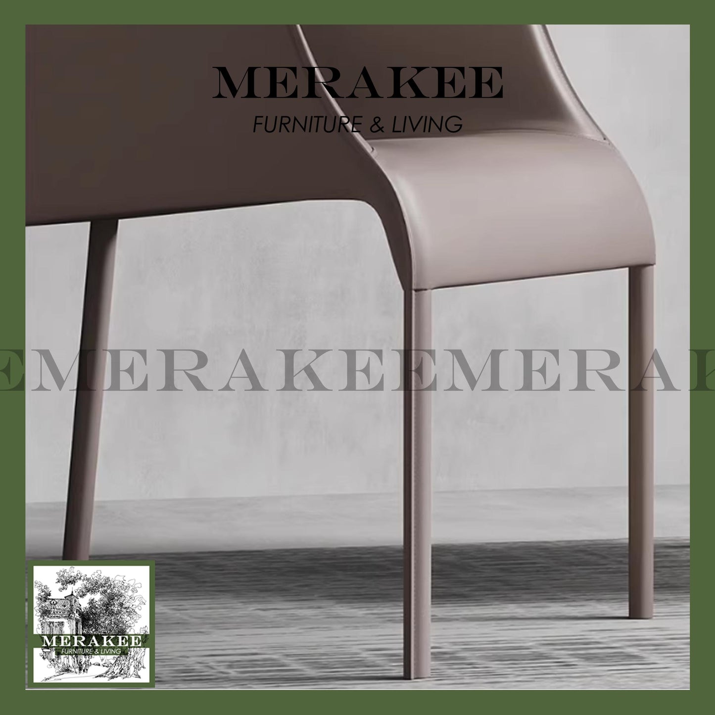 MERAKEE Dining Chair Saddle Leather Dining Room Furniture XY988