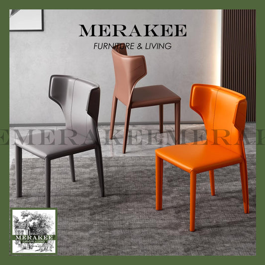 MERAKEE Dining Chair Saddle Leather Dining Room Furniture XY981