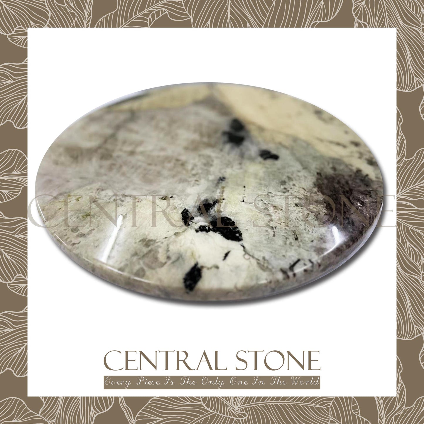 CENTRAL STONE Brazilian Natural Marble Quartz Coffee Side Table Dia50cm -Pandora