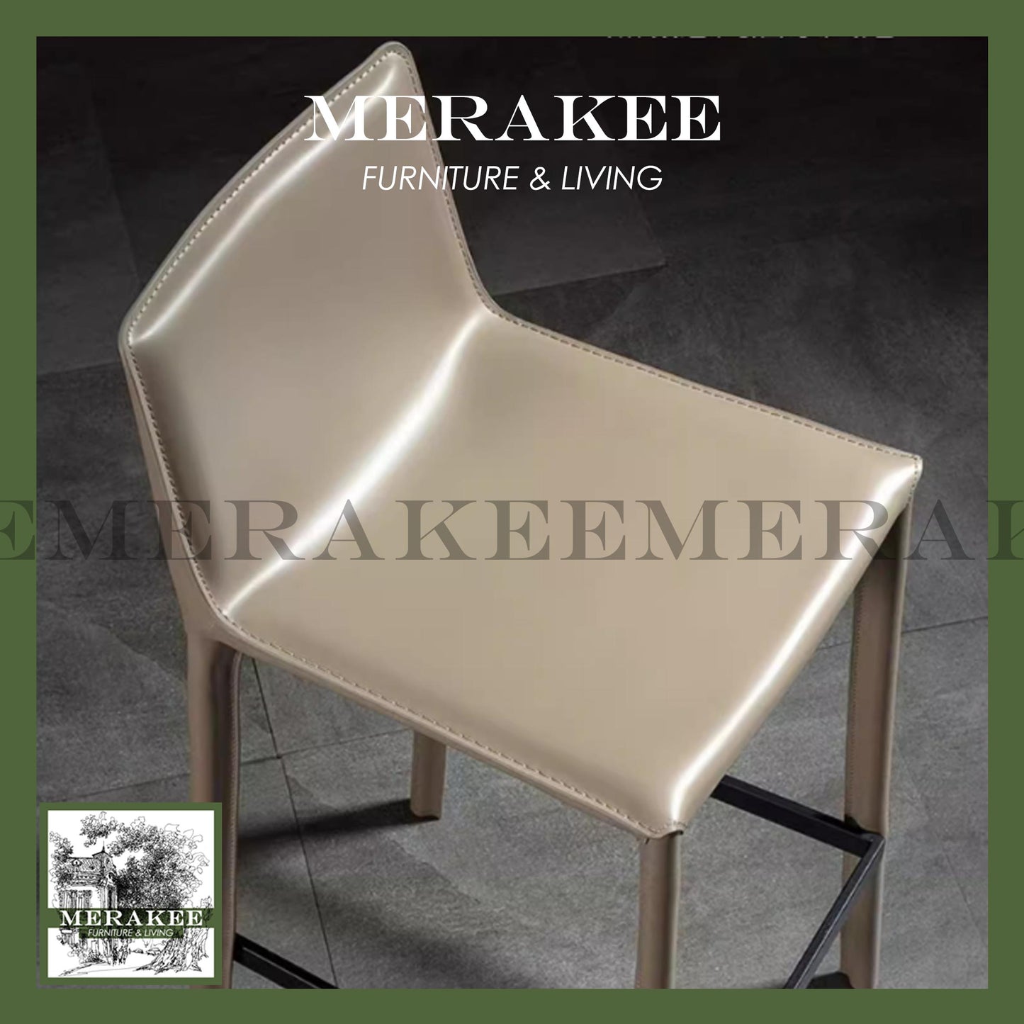 MERAKEE Bar Chair Saddle Leather Dining Room Furniture XY999