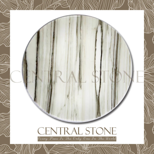 CENTRAL STONE Natural Marble Coffee Side Table Dia45cm -Panda