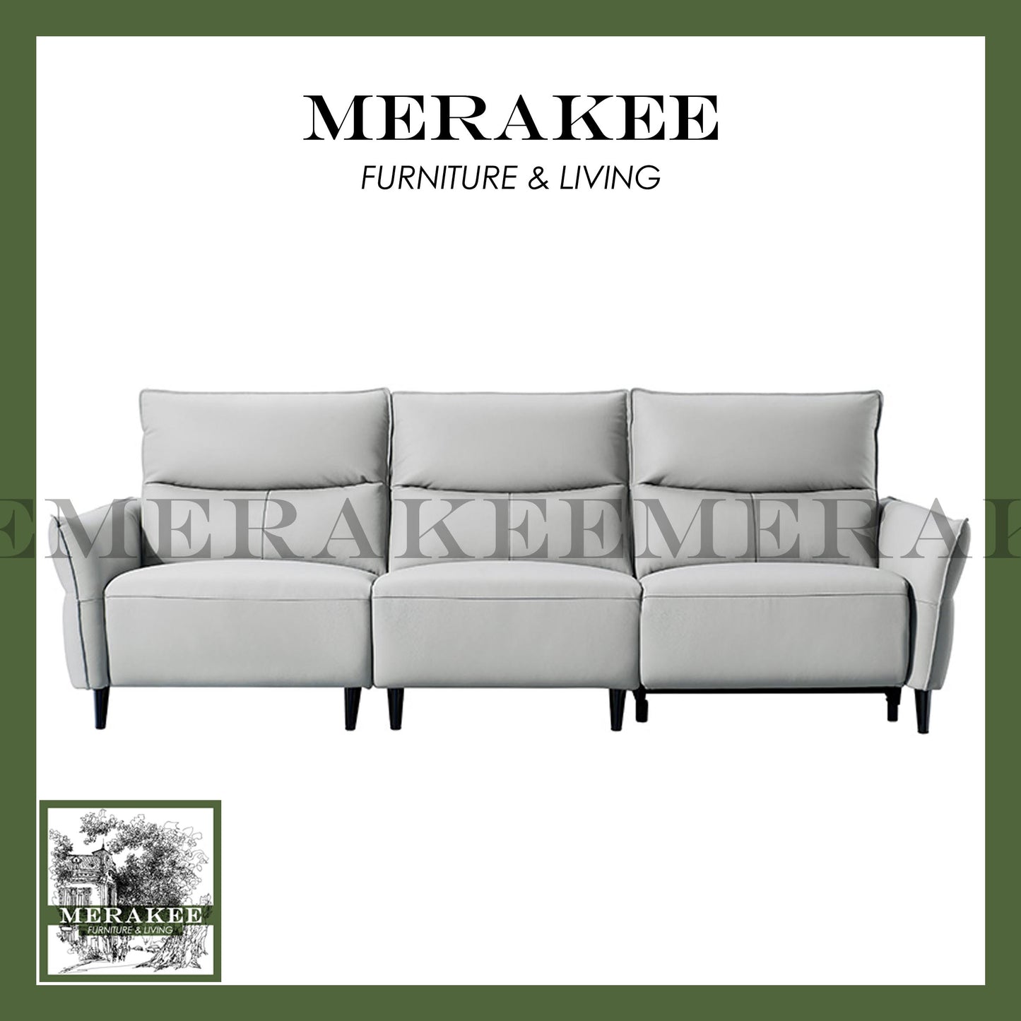 MERAKEE Full-Grain Genuine Leather Electric Recliner sofa 2/3 Seater Color Solution Living Room Furniture XC8820