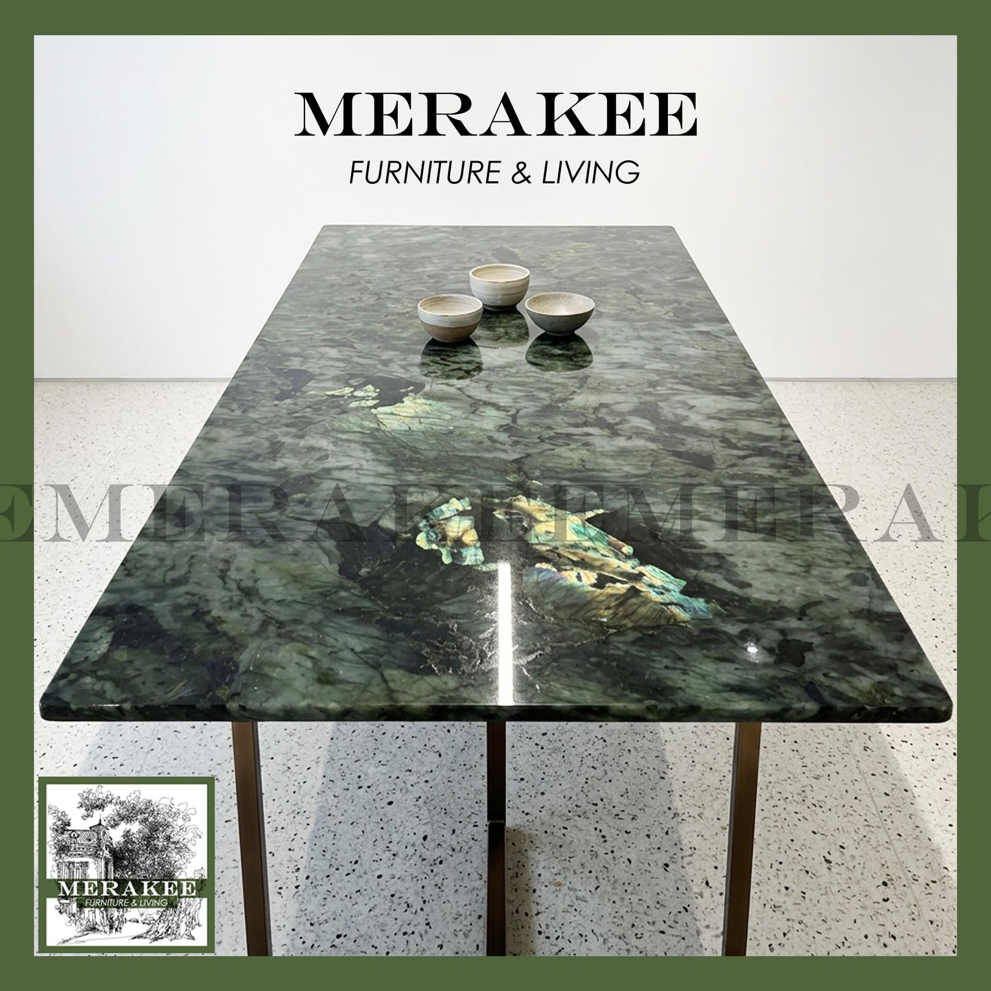 Natural Brazilian Labradorite Marble "In Stock With Most Selections In Singapore" From Brazil Customization For Dining Coffee Side Table Feature Wall Granite Stone Real Marble - Blue Emerald