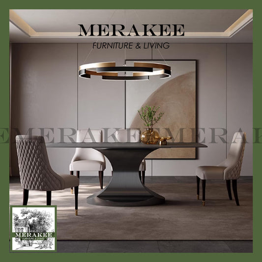 MERAKEE Sintered Stone Dining Table Customization Color Tabletop Stainless Steel Titanium Gold/Rose Gold/Black Electroplated Leg Dining Room Furniture PV46