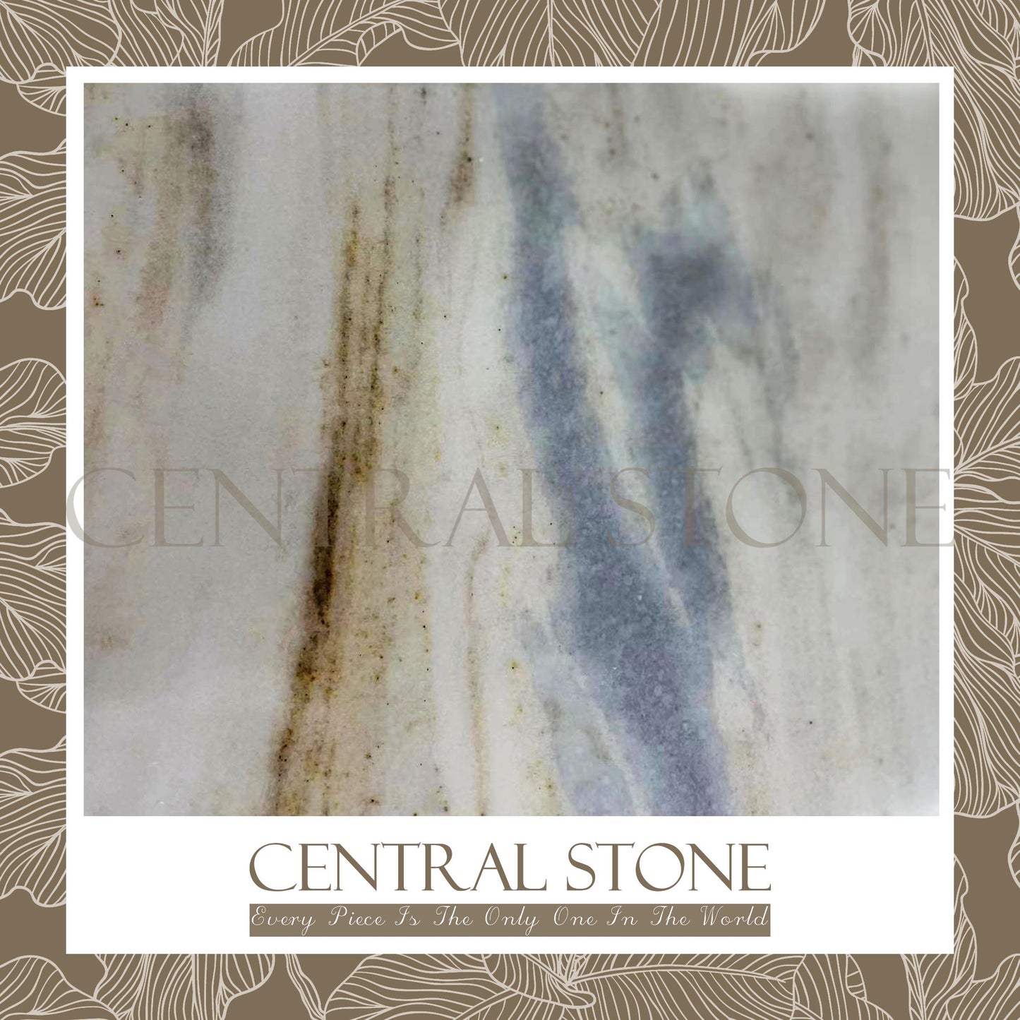 CENTRAL STONE Brazilian Natural Marble Coffee Side Table Dia45cm -Blue Crystal