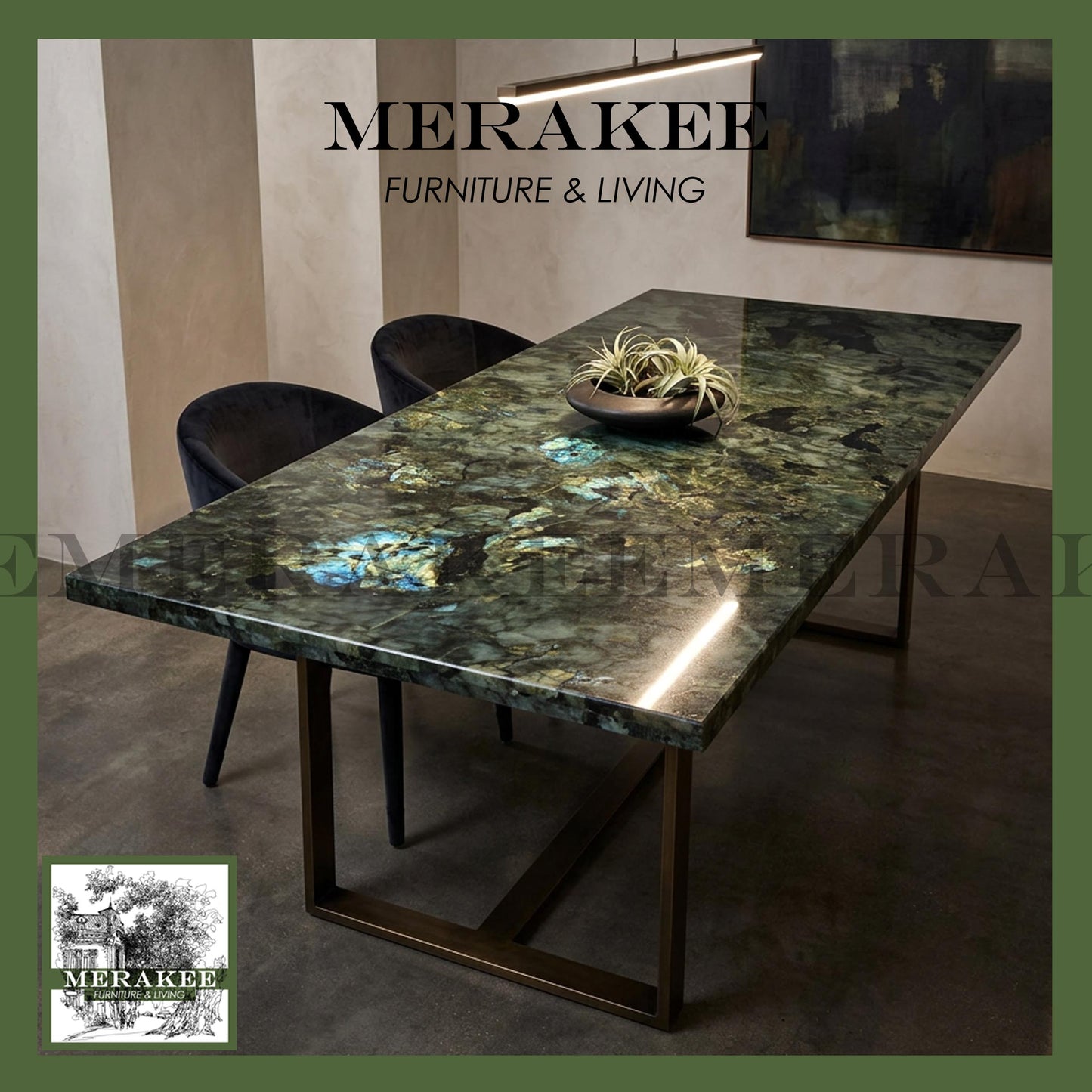 Natural Brazilian Labradorite Marble "In Stock With Most Selections In Singapore" From Brazil Customization For Dining Coffee Side Table Feature Wall Granite Stone Real Marble - Blue Emerald