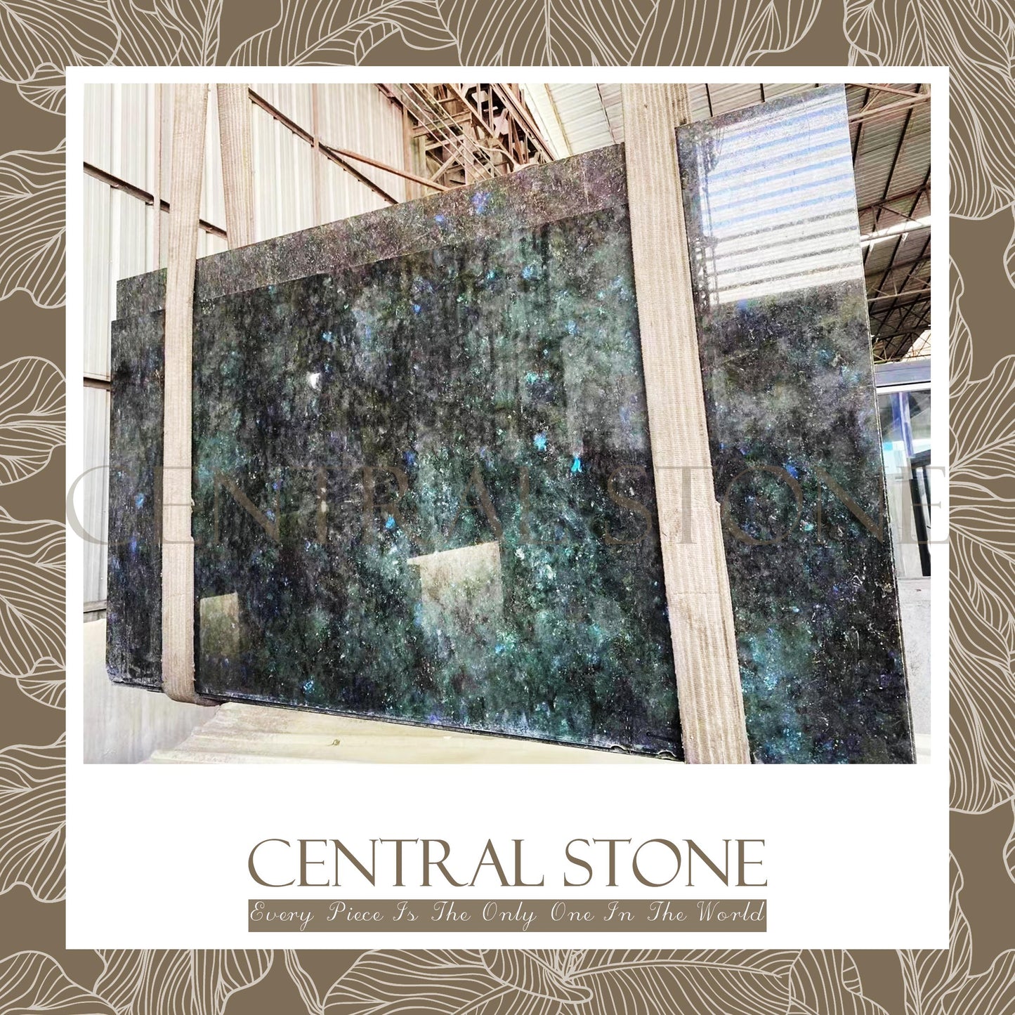 CENTRAL STONE Natural Labradorite Marble From Africa Madagascar Customization For Dining Coffee Side Table Feature Wall Granite Stone Real Marble - Blue Emerald