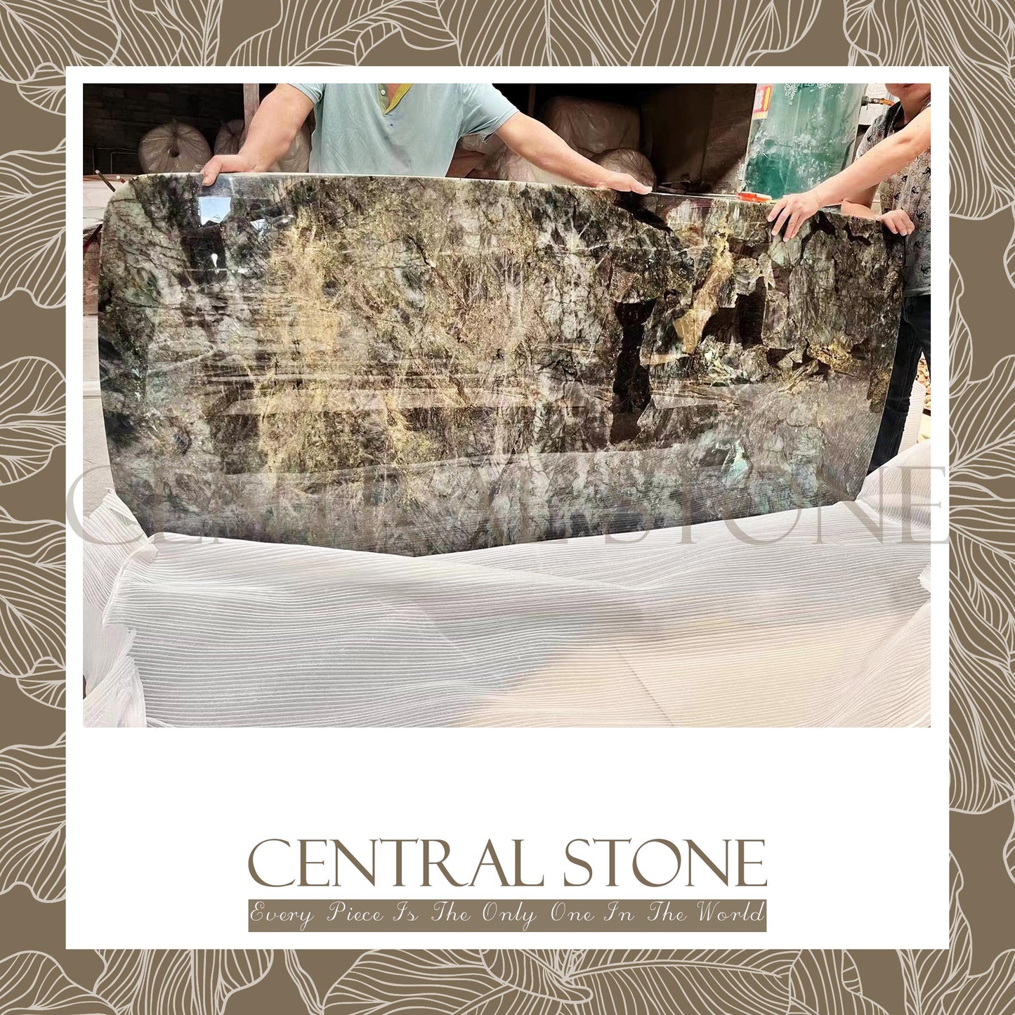 CENTRAL STONE Natural Labradorite Marble From Africa Madagascar Customization For Dining Coffee Side Table Feature Wall Granite Stone Real Marble - Blue Emerald