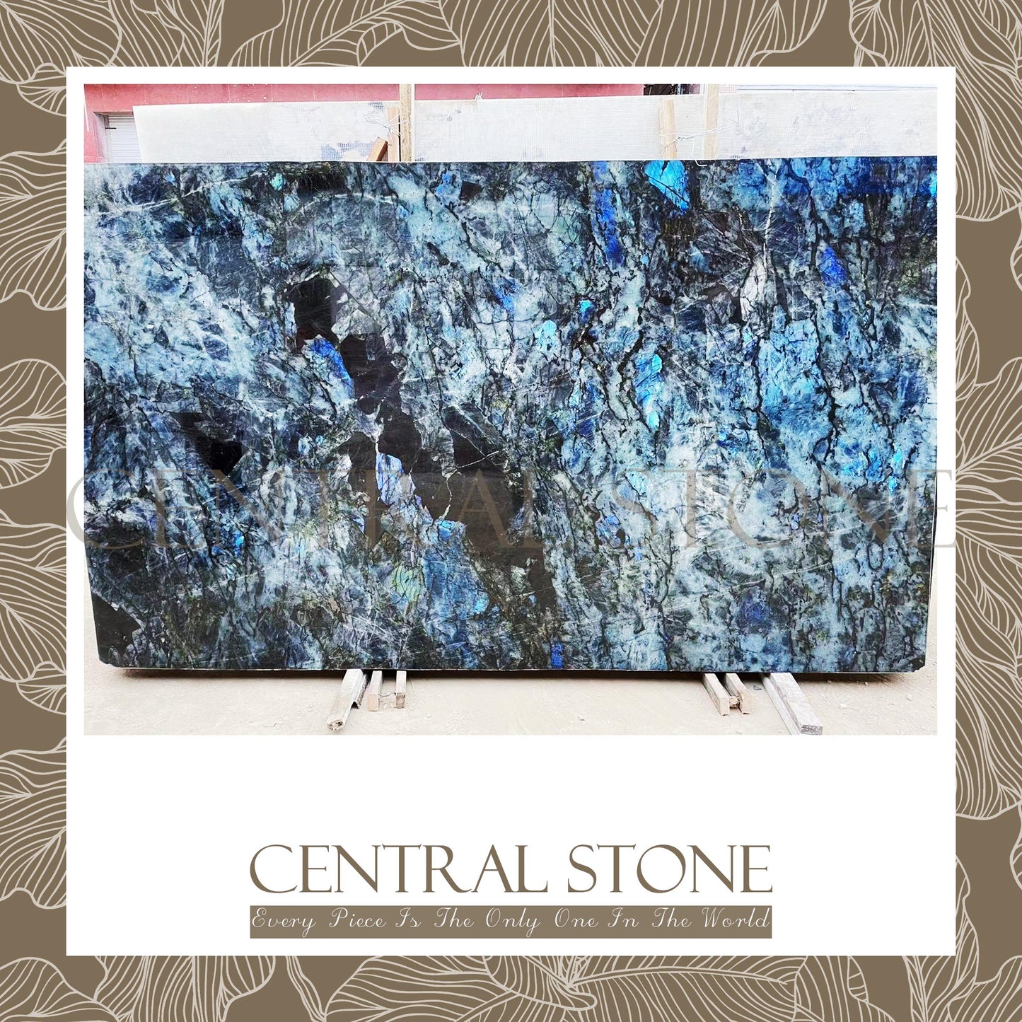 CENTRAL STONE Natural Labradorite Marble From Africa Madagascar Customization For Dining Coffee Side Table Feature Wall Granite Stone Real Marble - Blue Emerald