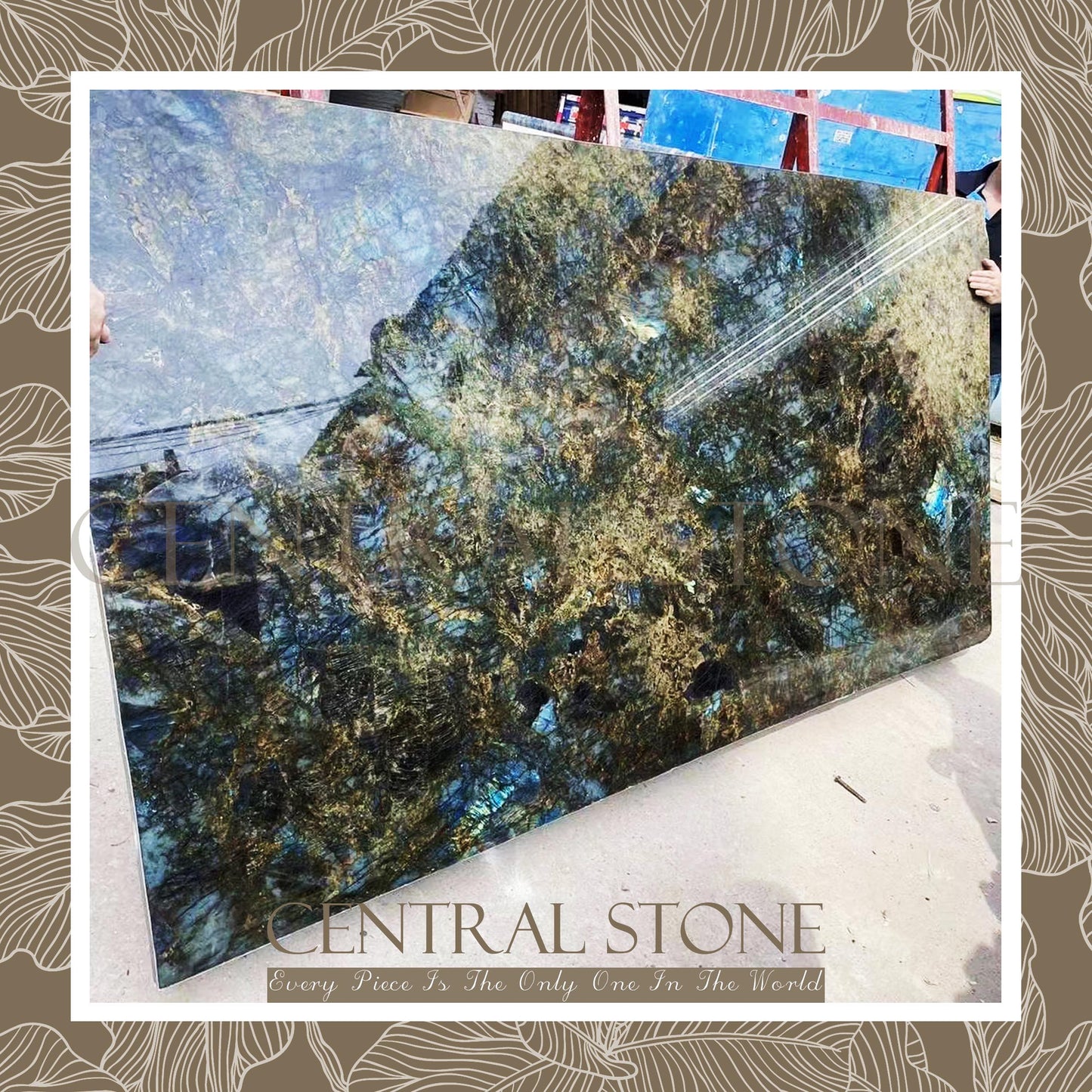 CENTRAL STONE Natural Labradorite Marble From Africa Madagascar Customization For Dining Coffee Side Table Feature Wall Granite Stone Real Marble - Blue Emerald