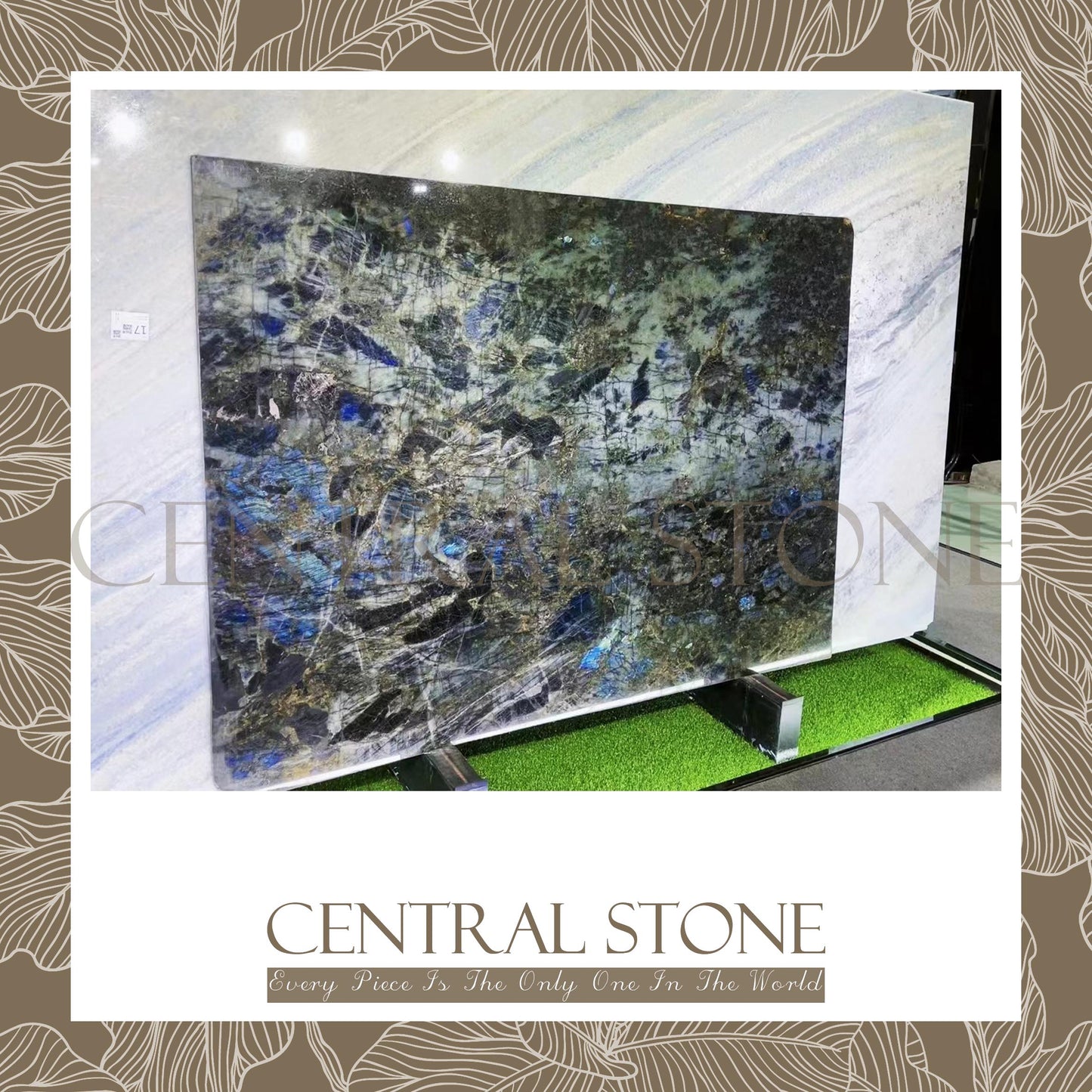 CENTRAL STONE Natural Labradorite Marble From Africa Madagascar Customization For Dining Coffee Side Table Feature Wall Granite Stone Real Marble - Blue Emerald