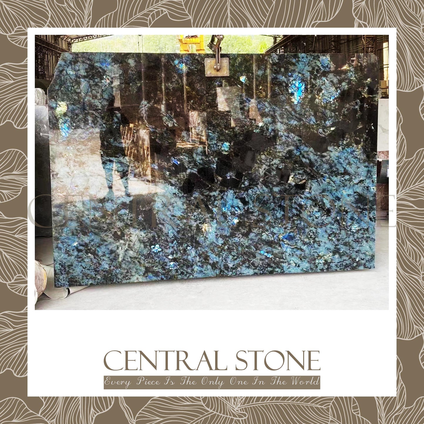 CENTRAL STONE Natural Labradorite Marble From Africa Madagascar Customization For Dining Coffee Side Table Feature Wall Granite Stone Real Marble - Blue Emerald