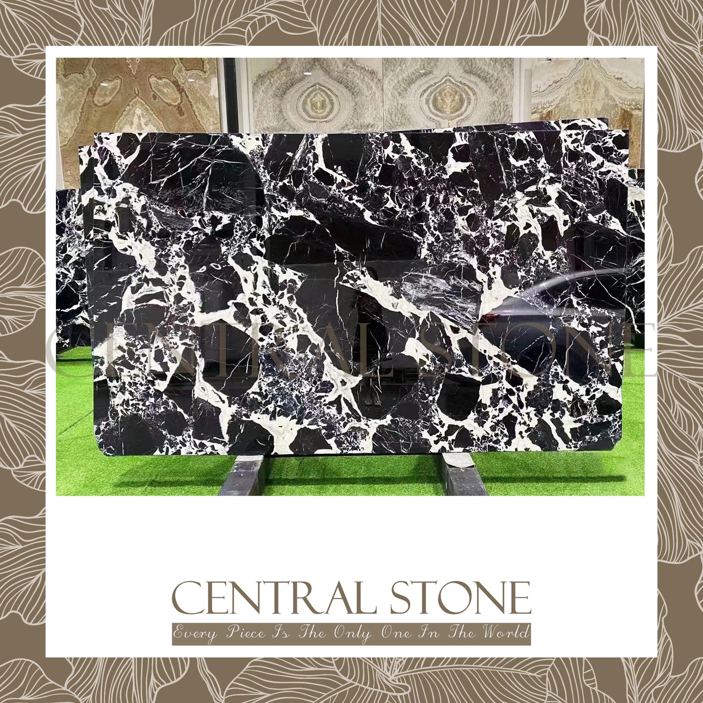 CENTRAL STONE Natural Marble From France Customization For Dining Coffee Side Table Feature Wall Real Marble - Napoleon Black