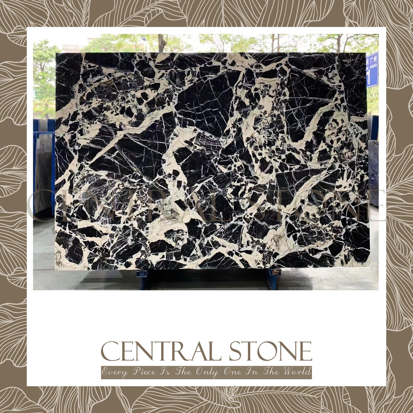 CENTRAL STONE Natural Marble From France Customization For Dining Coffee Side Table Feature Wall Real Marble - Napoleon Black