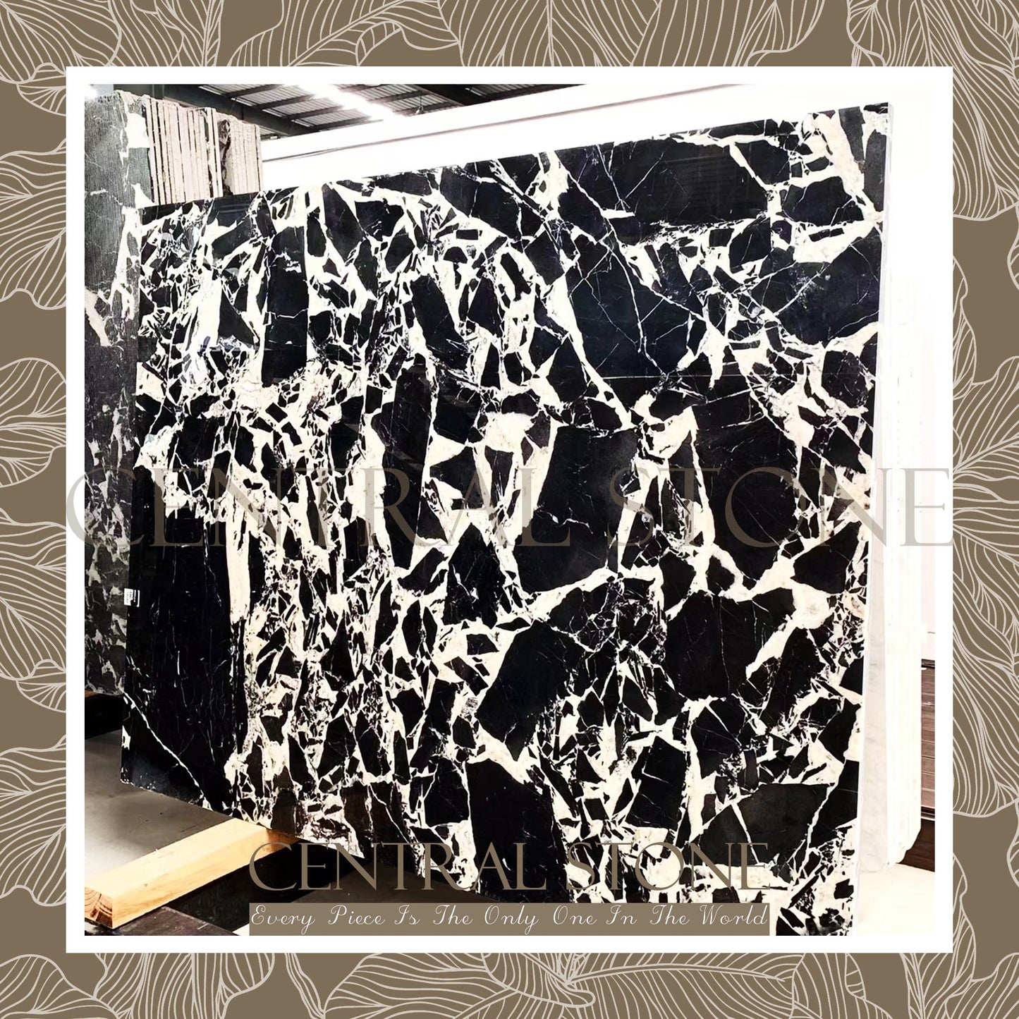 CENTRAL STONE Natural Marble From France Customization For Dining Coffee Side Table Feature Wall Real Marble - Napoleon Black