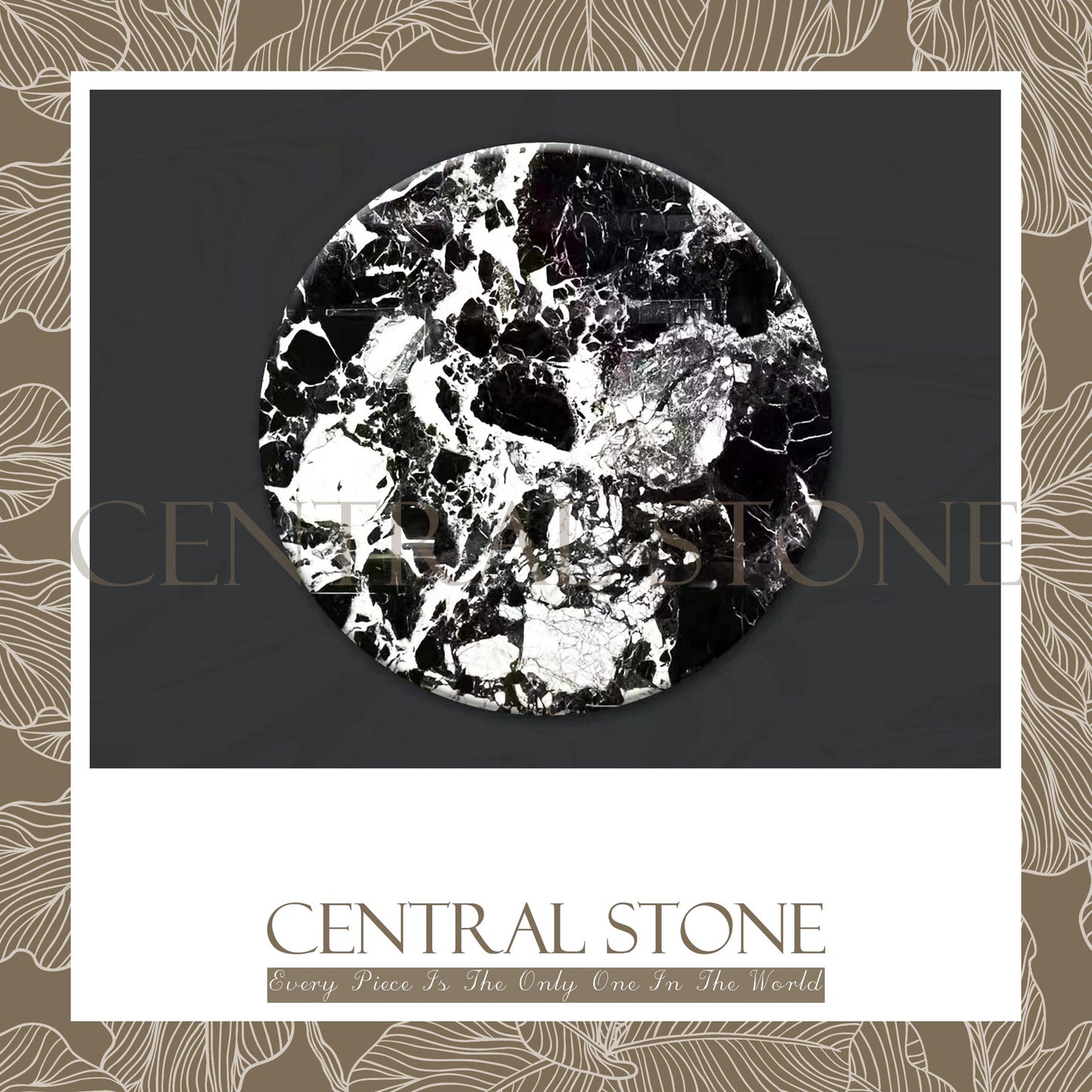 CENTRAL STONE Natural Marble From France Customization For Dining Coffee Side Table Feature Wall Real Marble - Napoleon Black