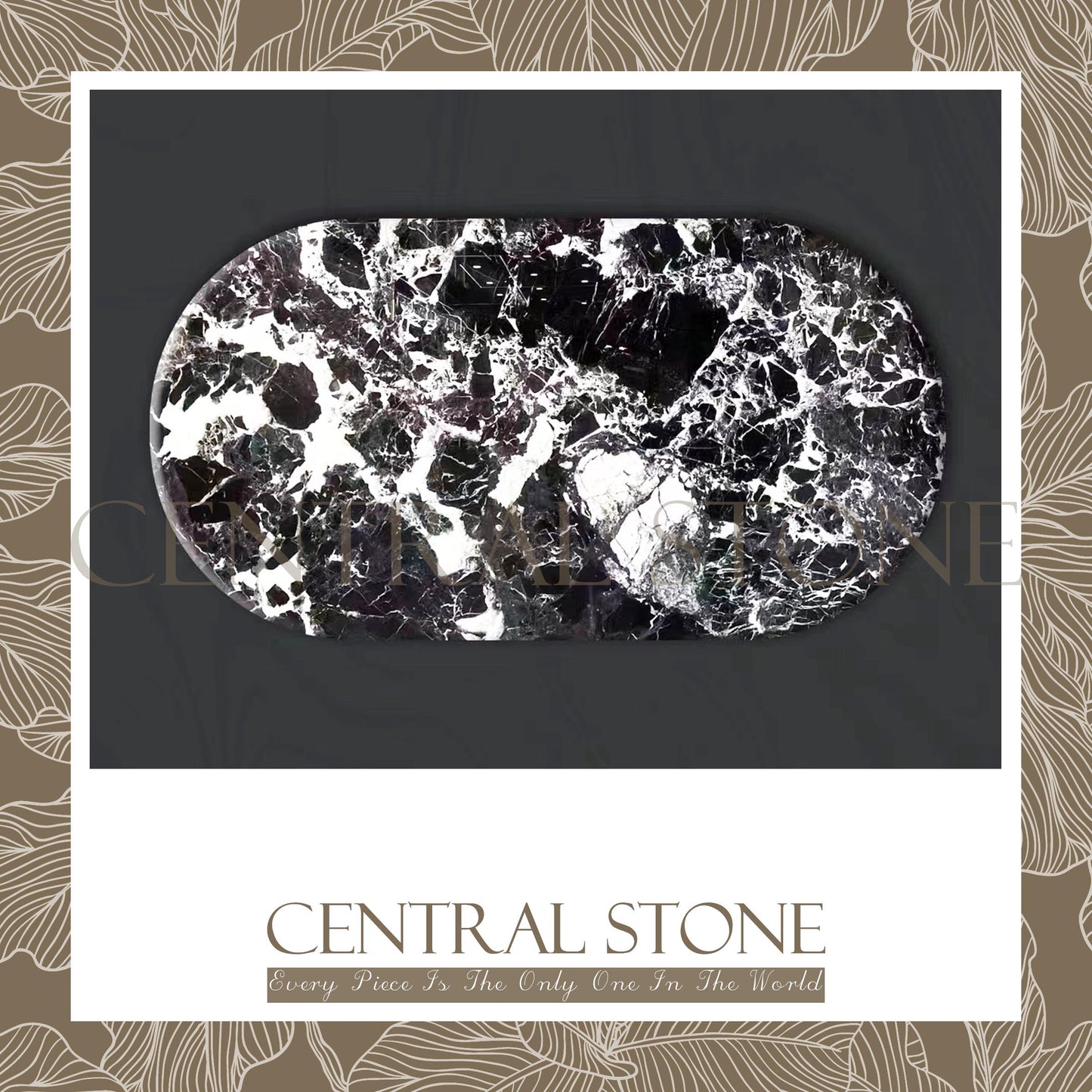 CENTRAL STONE Natural Marble From France Customization For Dining Coffee Side Table Feature Wall Real Marble - Napoleon Black