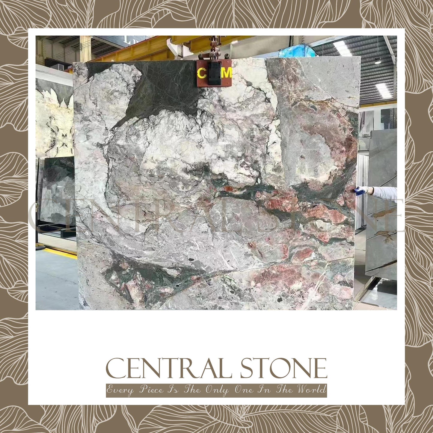 CENTRAL STONE Natural Marble From Brazil Customization For Dining Coffee Side Table Feature Wall Real Marble - Four Seasons Pink