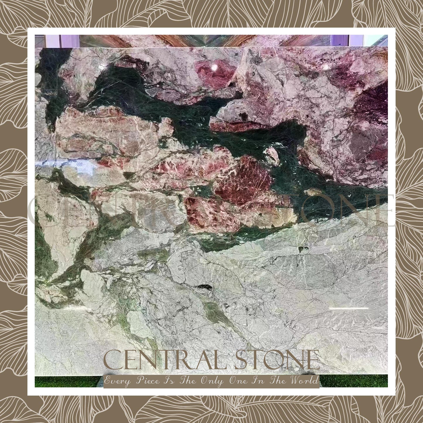 CENTRAL STONE Natural Marble From Brazil Customization For Dining Coffee Side Table Feature Wall Real Marble - Four Seasons Pink