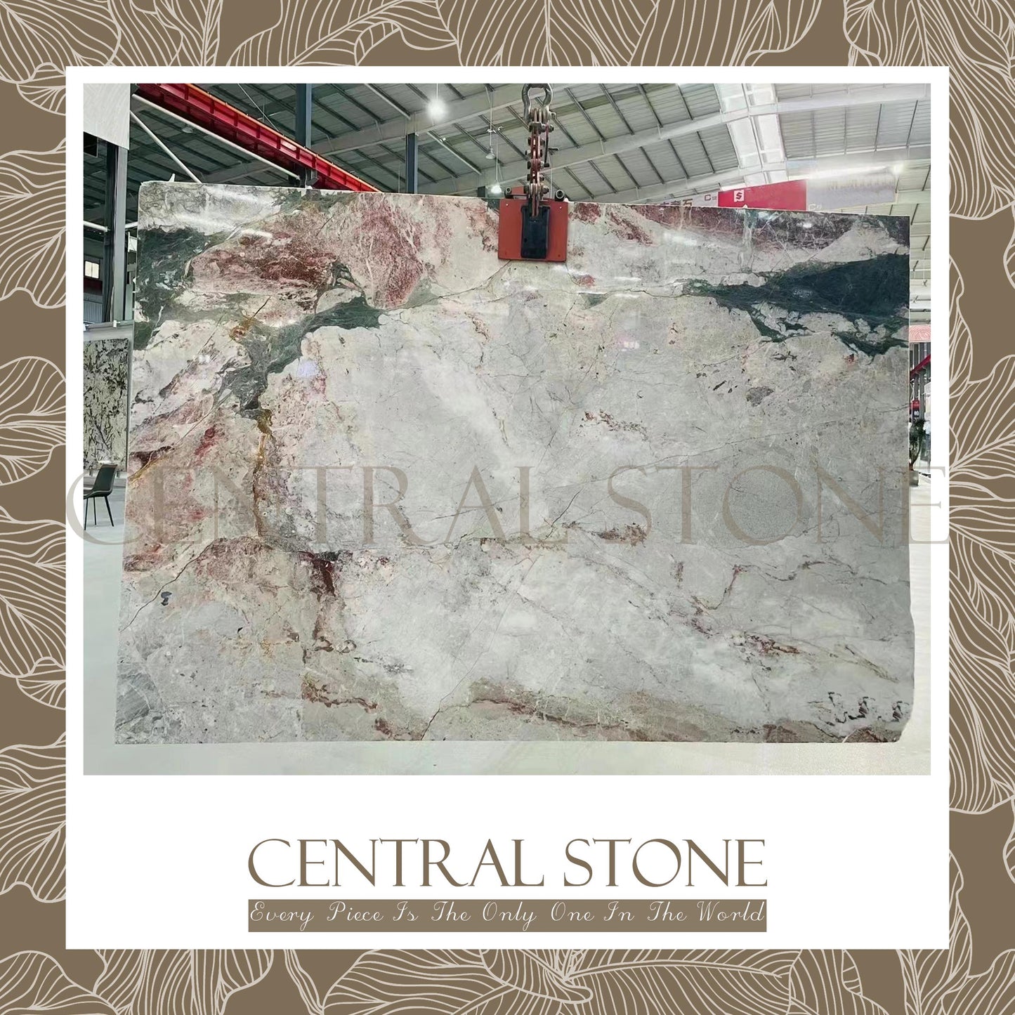 CENTRAL STONE Natural Marble From Brazil Customization For Dining Coffee Side Table Feature Wall Real Marble - Four Seasons Pink