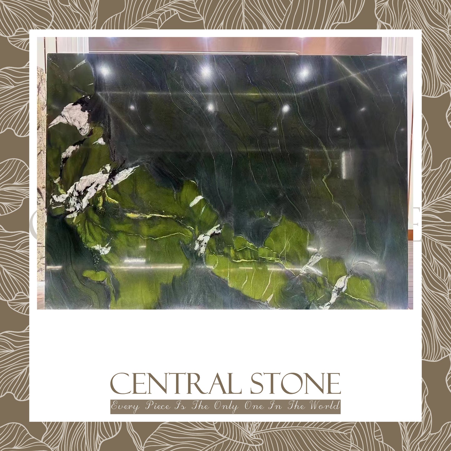 CENTRAL STONE Natural Quartzite Marble From Brazil Customization For Dining Coffee Side Table Feature Wall Real Marble - Avocado Green