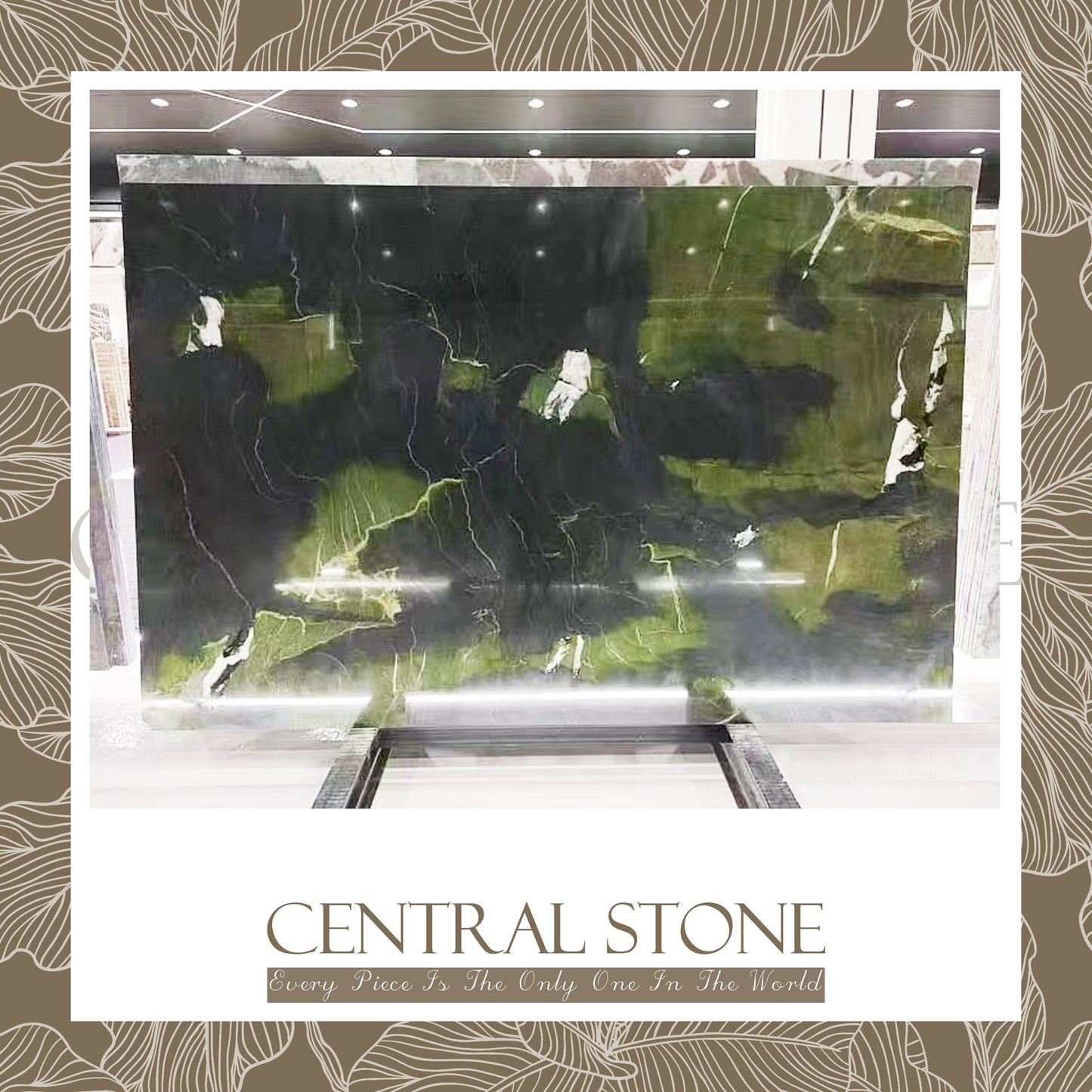 CENTRAL STONE Natural Quartzite Marble From Brazil Customization For Dining Coffee Side Table Feature Wall Real Marble - Avocado Green