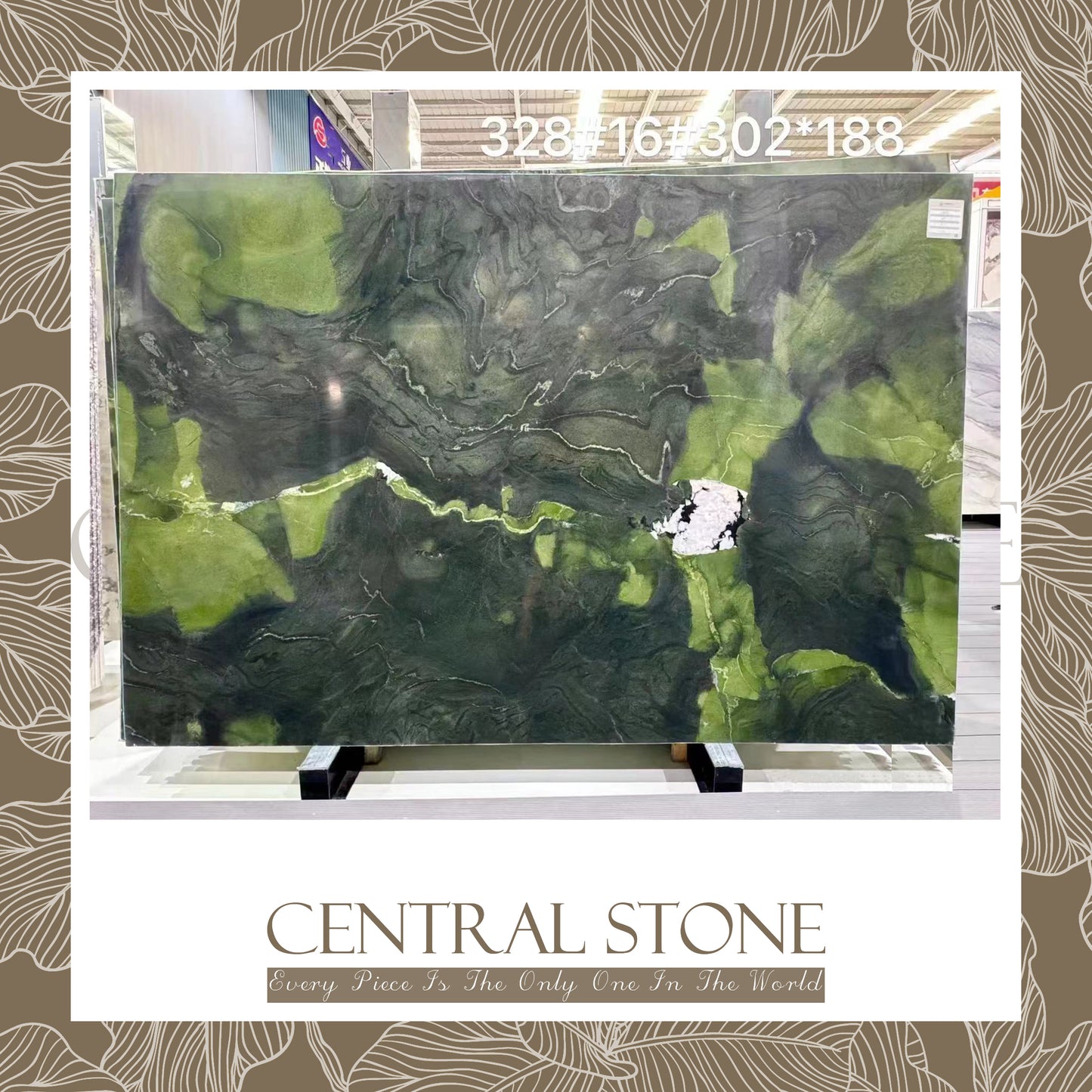 CENTRAL STONE Natural Quartzite Marble From Brazil Customization For Dining Coffee Side Table Feature Wall Real Marble - Avocado Green