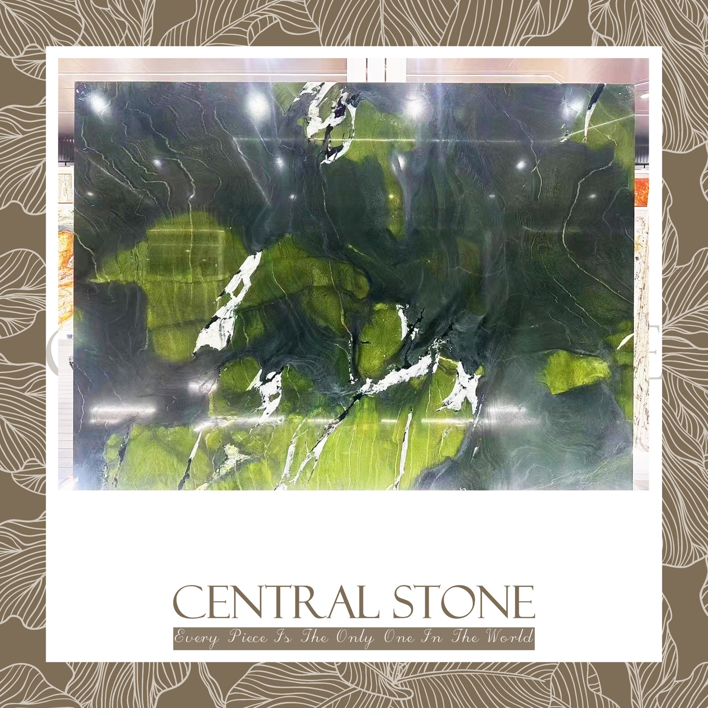 CENTRAL STONE Natural Quartzite Marble From Brazil Customization For Dining Coffee Side Table Feature Wall Real Marble - Avocado Green