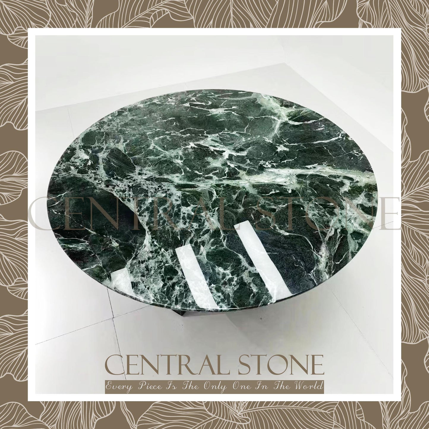 CENTRAL STONE Natural Marble From Italy Customization For Dining Coffee Side Table Feature Wall Real Marble - Verde Alpi