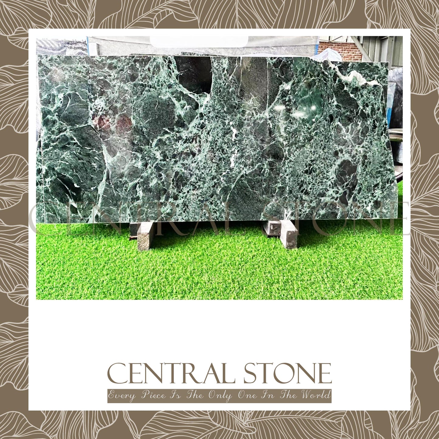 CENTRAL STONE Natural Marble From Italy Customization For Dining Coffee Side Table Feature Wall Real Marble - Verde Alpi