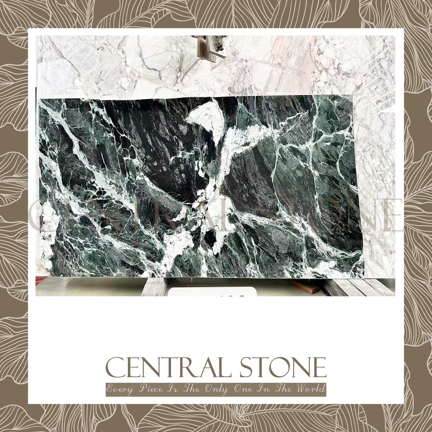 CENTRAL STONE Natural Marble From Italy Customization For Dining Coffee Side Table Feature Wall Real Marble - Verde Alpi